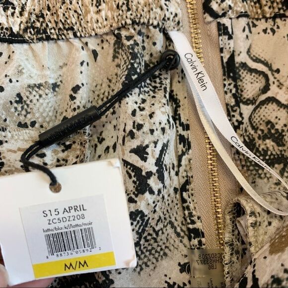 Calvin Klein new with tag black tan snake print tapered slacks pants size medium - Picture 6 of 13